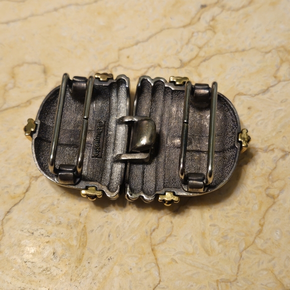 Vintage Paquette silver and goldtone belt buckle - Picture 3 of 7